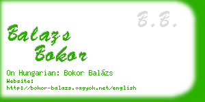 balazs bokor business card